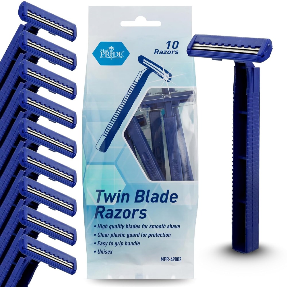 Quality Men'S Grooming Kit - Disposable Razors 10-Pack Twin Blades for