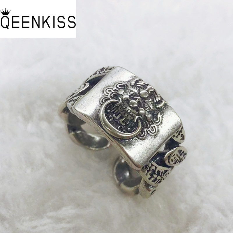 Mens Grooming Kit Gift - QEENKISS 925 Sterling Silver PIXIU Ring