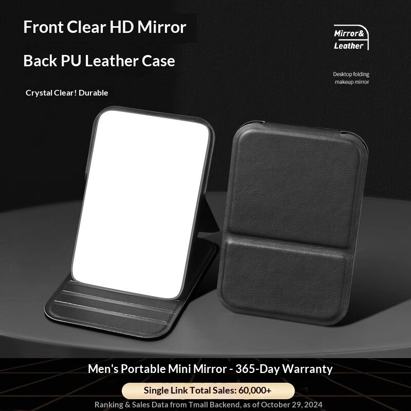 Foldable PU Leather Compact Mi - Men'S Grooming Mirror review and price