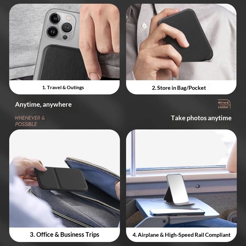 Foldable PU Leather Compact Mi - Men'S Grooming Mirror review and price